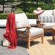 preview thumbnail 11 of 16, Lowell Teak Patio Lounge Chair with Cushion by Havenside Home