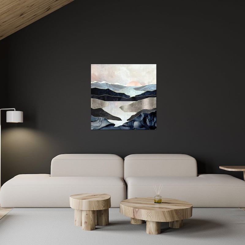 Blue Mountain Lake Print On Acrylic Glass by SpaceFrog Designs