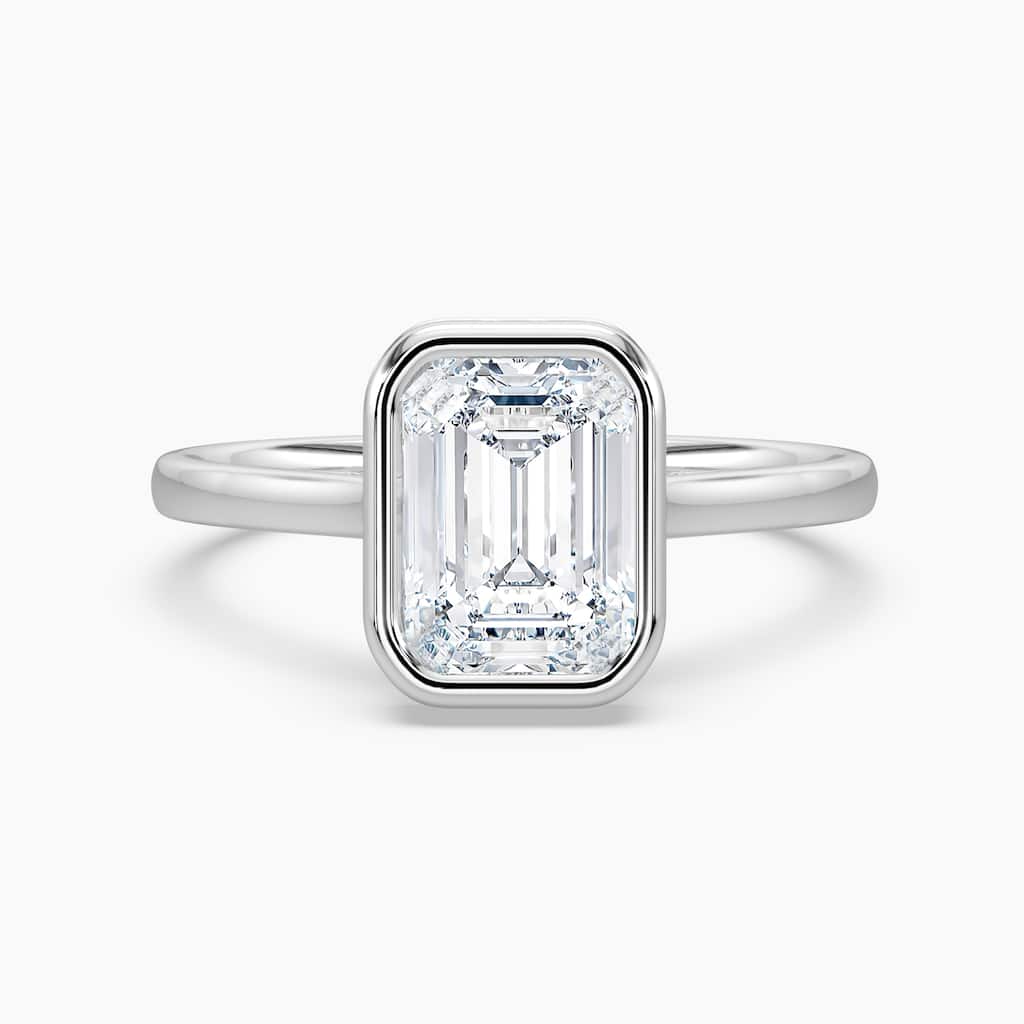 Auriya 14k Gold Lab Grown Emerald Diamond Bezel Unique Hidden Halo Engagement Ring 1.00 to 5.00 ct. tw. (F-G, VS)