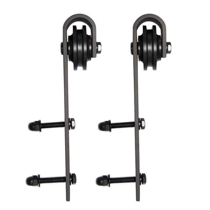 Barn Bypass Doors 72 x 80 Planum 0310 Matte Black with Sturdy 6.6ft