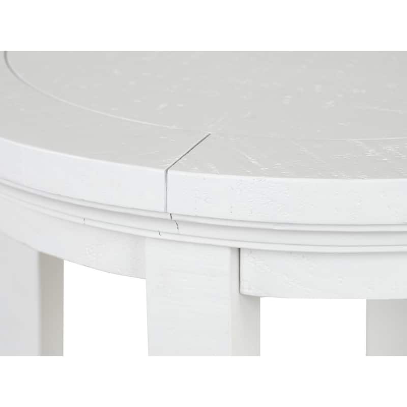 Magnussen Home Heron Cove Chalk White Round Accent End Table - 18''W x 18''D x 24''H