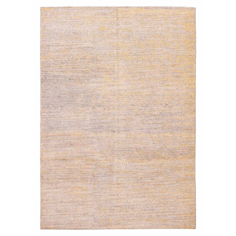ECARPETGALLERY Hand-knotted Loreto Grey Silk Rug - 5'6 x 8'9 - Light Grey - 5'6 x 8'9