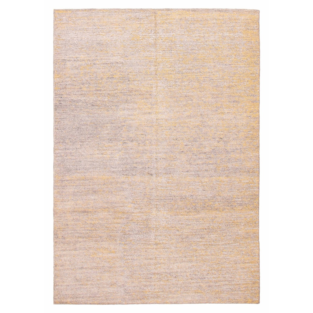 ECARPETGALLERY Hand-knotted Loreto Grey Silk Rug - 5'6 x 8'9