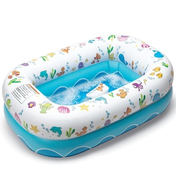 slide 2 of 5, Mommy's Helper Under the Sea Inflatable Tub - Blue
