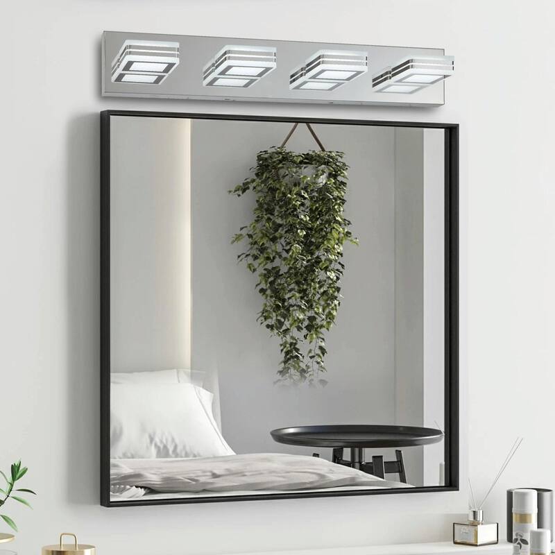 Modern 4-Light Acrylic Bathroom Vanity Lights Over Mirror