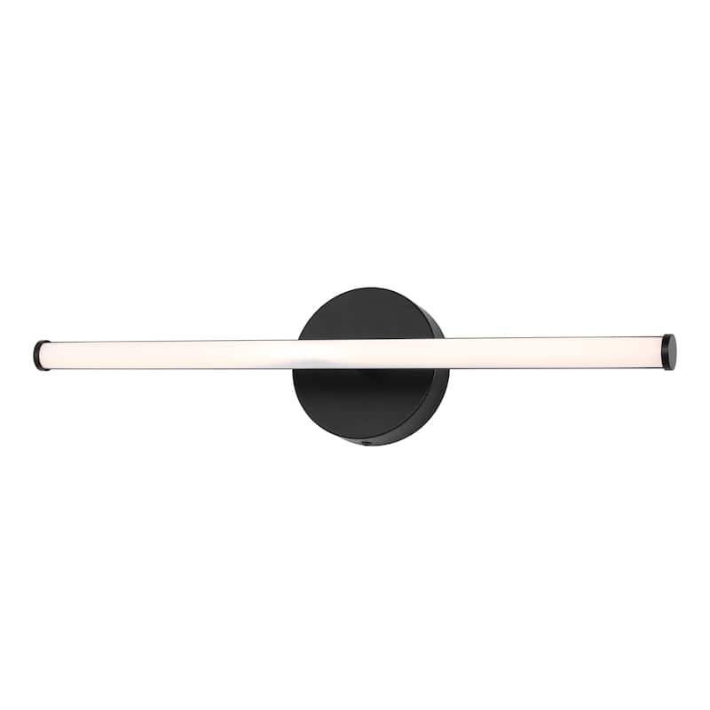 Brooks 20.25" 1-Light Modern Industrial 360-Degree Rotatable Aluminum Integrated LED Vanity Light, Black by JONATHAN Y - Black