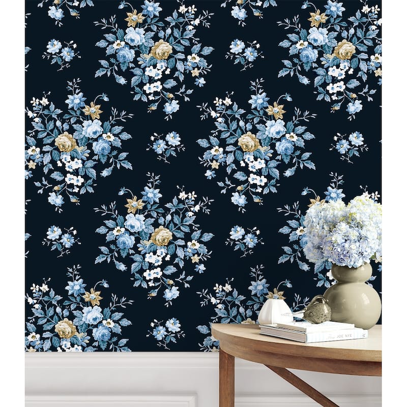 NextWall Floral Bunches Peel and Stick Wallpaper