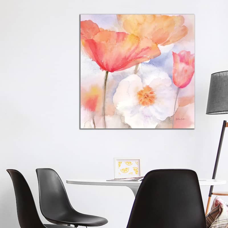 iCanvas "Watercolor Poppy Meadow Pastel I" by Cynthia Coulter Canvas Print - 37x37x1.5