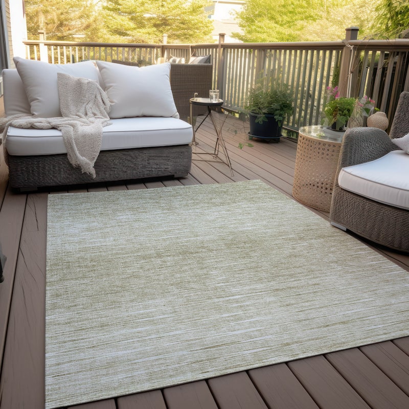 Machine Washable Indoor/ Outdoor Chantille Ombre Stripes Rug - Khaki - 3' x 5'