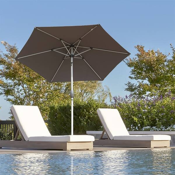 costway 10' patio umbrella Costway 10 Ft Patio Solar LED Offset Umbrella 40 Lights Crank Cross Base,  Color: Gray, Model: HCST06552