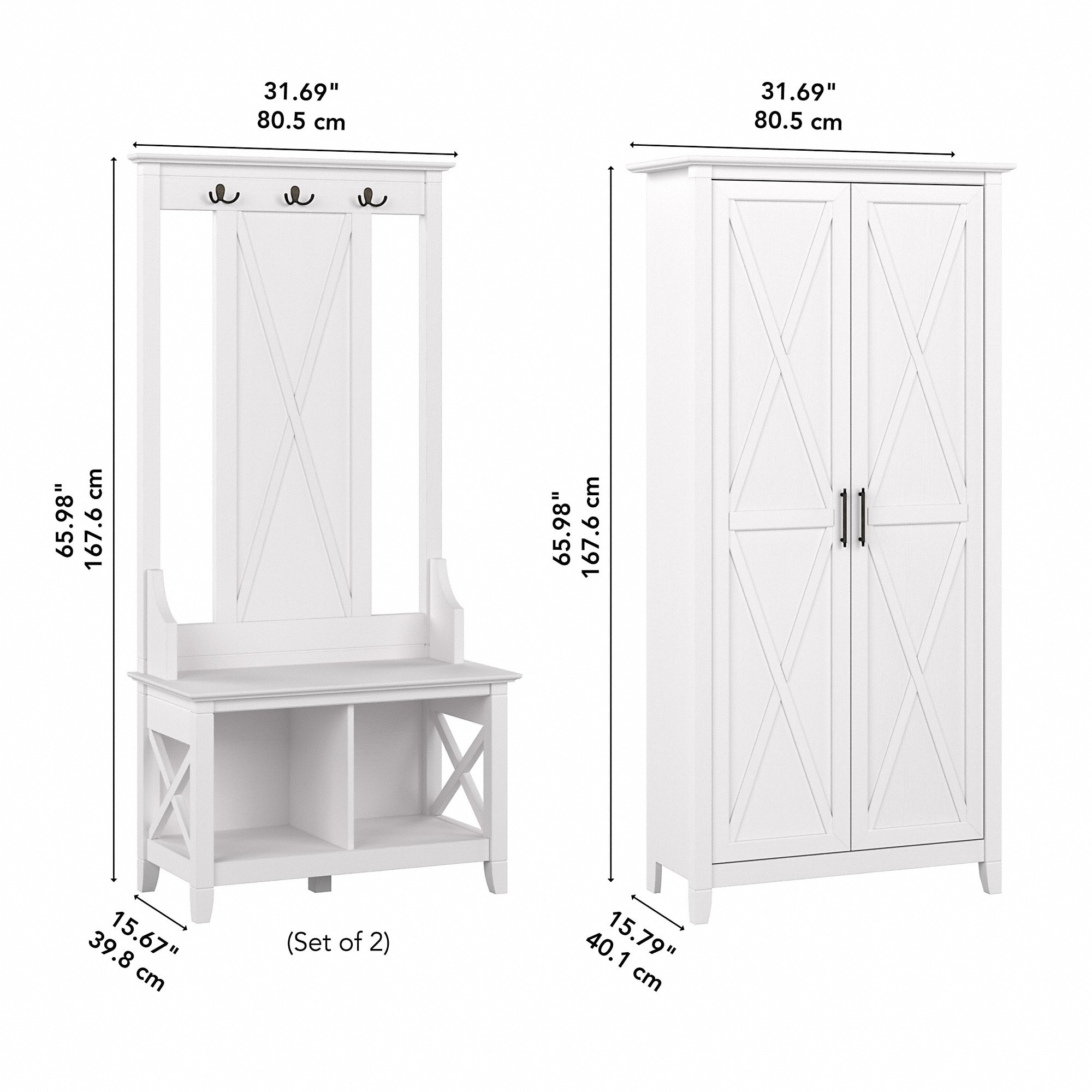 Key West Entryway Storage Set with Armoire Cabinet by Bush Furniture - On  Sale - Bed Bath & Beyond - 34238054