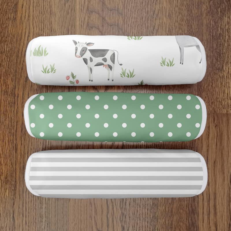 Sweet Jojo Designs Farm Animals Absorbent Burp Cloths 3 Pack Set Grey Red Black and White Watercolor Farmhouse Gender Neutral