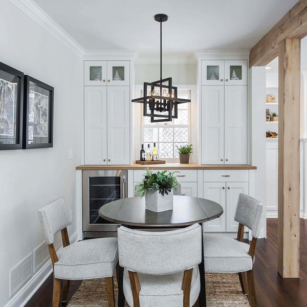 12.99 Wide 6 Light Semi Flush Mount Chandelier Industrial Style Square Open Frame Pendant Light for Living Room N A On Sale Bed Bath Beyond 41662733
