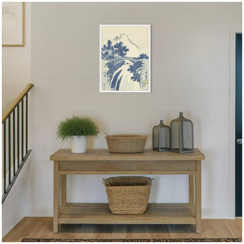 Kate and Laurel Sylvie Katsushika Hokusai Landscape with Waterfall 1831 Framed Canvas by The Art Institute of Chicago