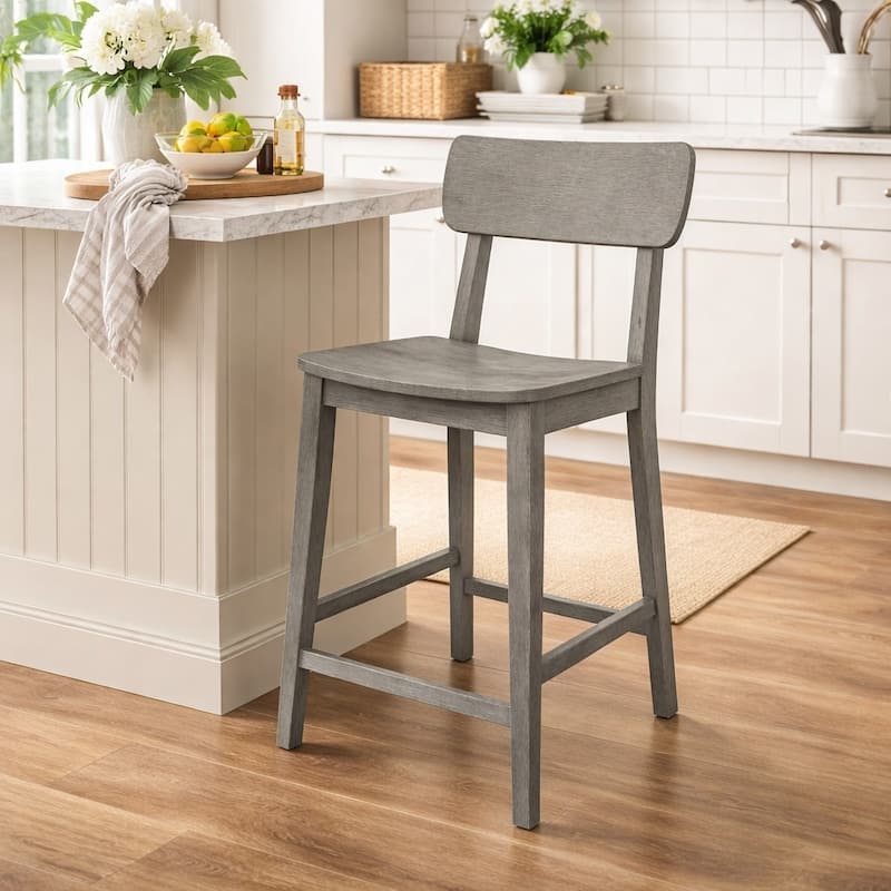 Rustic 24-inch Torino Wood Counter Stool