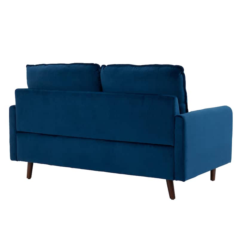 Velvet Loveseat Sofa With Wood Legs