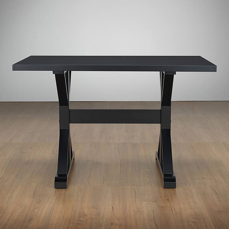 Carolina Living Florence Trestle Table - Antique Black - Antique Black