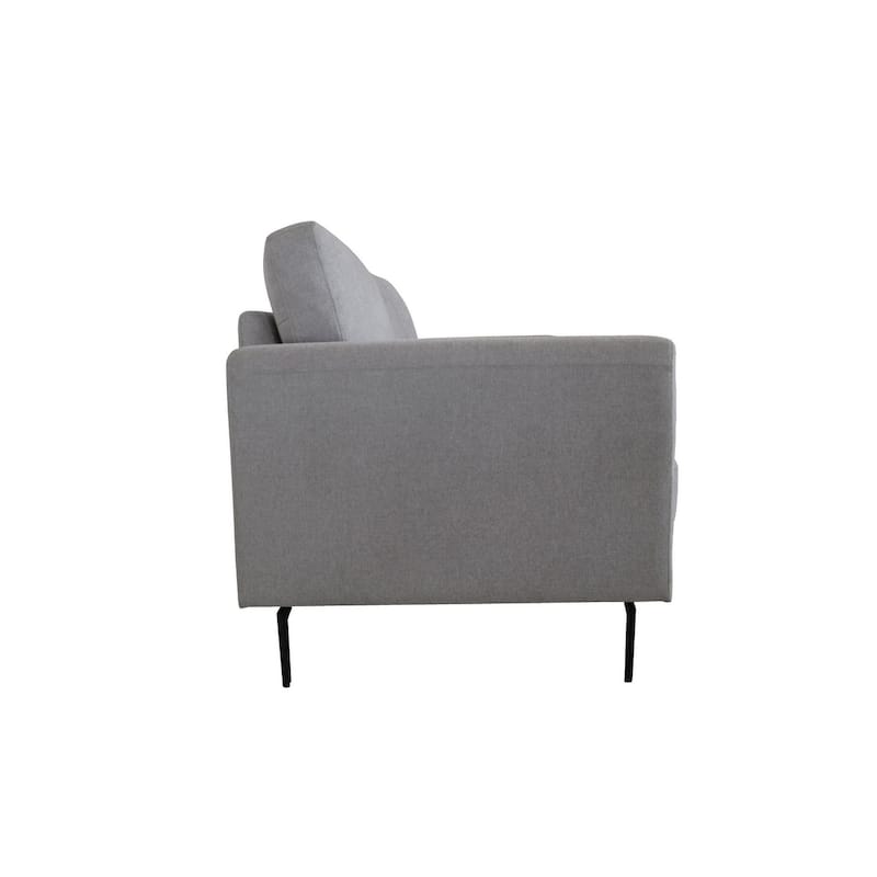 HomeRoots 61" Light Gray And Black Linen Loveseat