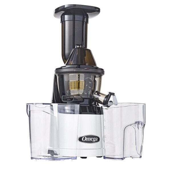 Shop Omega Juicers Mmv700s Megamouth 3in Wide Feed Chute Low Speed Juicer Silver Black Overstock 21369012
