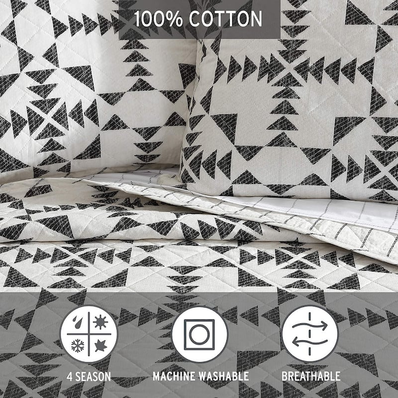 Eddie Bauer Arrowhead Cotton Charcoal Quilt Set