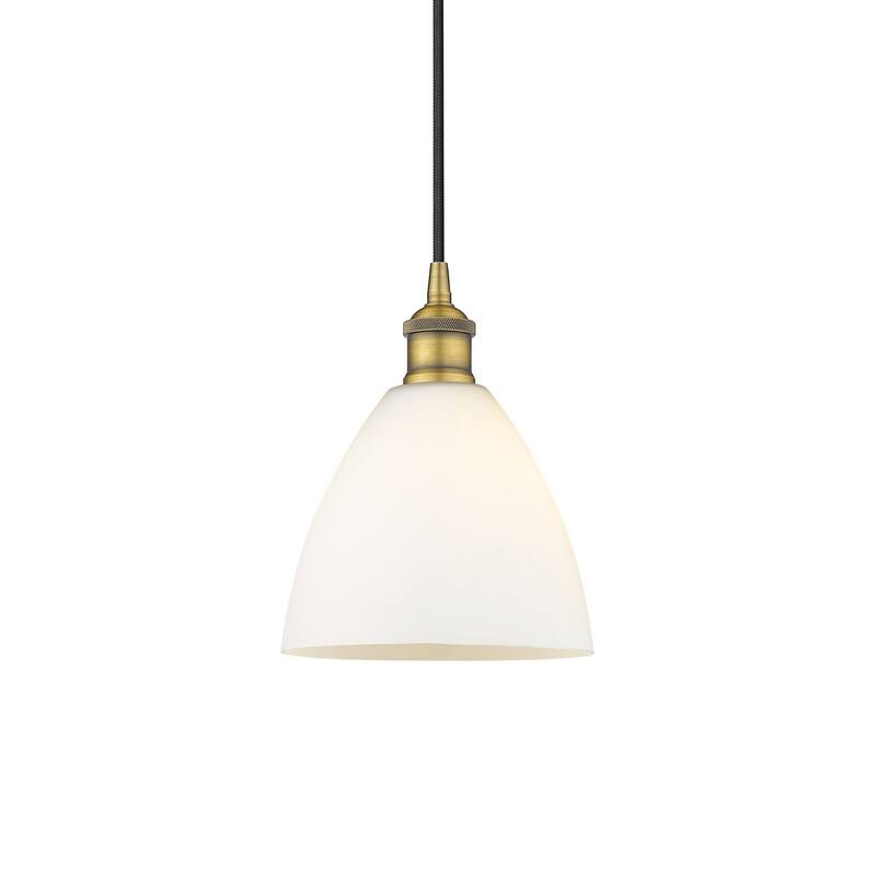 Innovations Lighting 616-1P-10-8 Edison Pendant Edison 8" Wide Mini - Brushed Brass / Matte White