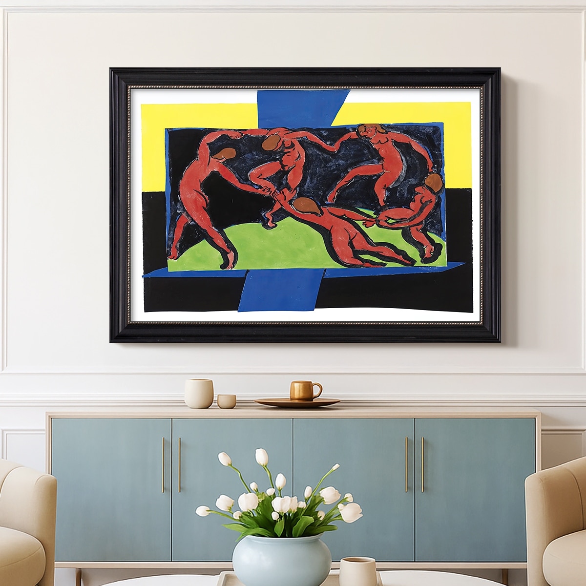 The Dance 1910-Henri Matisse-Custom Framed Canvas - Overstock