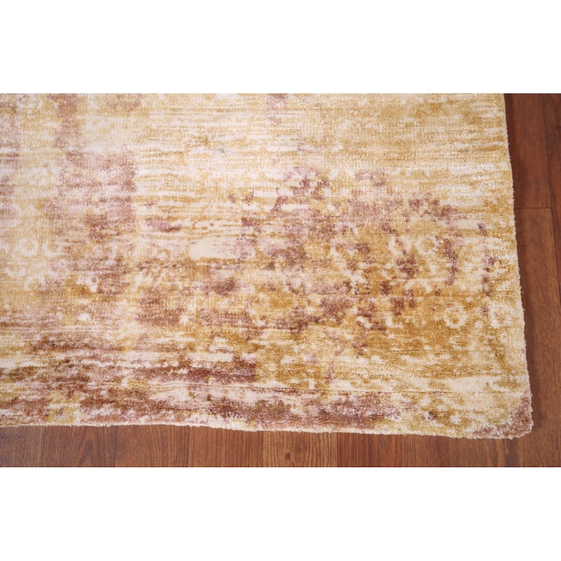 All-Over Abstract Oriental Area Rug Handmade Wool Carpet - 5'10"x 9'1"