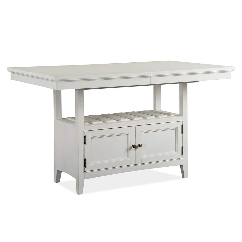 Magnussen Home Heron Cove Chalk White And Dovetail Grey Extendable Counter Height Dining Table - 38''W x 60''D x 36''H