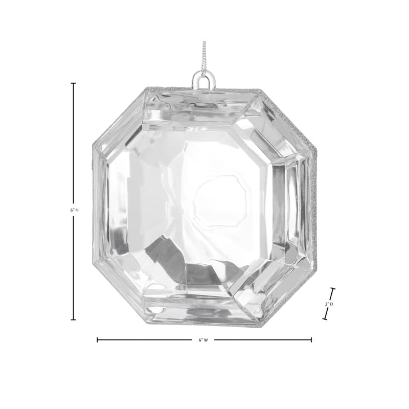 6" Acrylic Square Precious Gem Ornament Set of 3