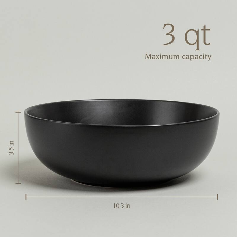 over&back Coupe Semi-Matte Stoneware Low Serving Bowl, 3.2qt