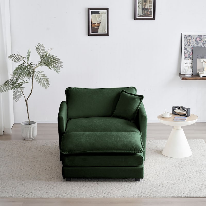Modern Accent Chair with Ottoman for Living Room