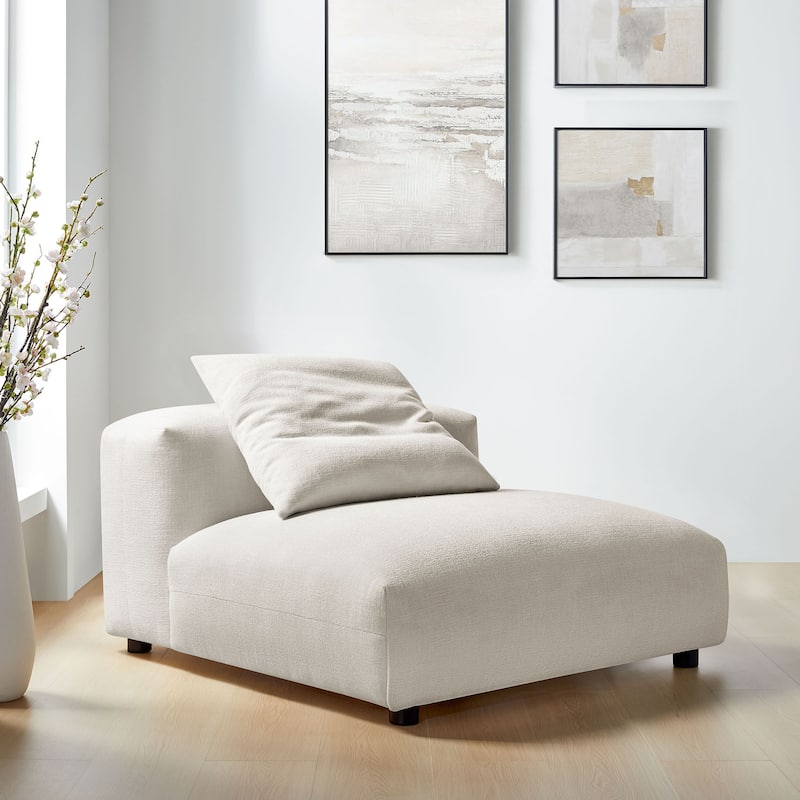 Solace Modular Upholstered Fabric Armless Chair - Salt