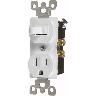 15 AMP Rectangle White Electrical Switch and Outlet Plastic-Aluminum American Imaginations