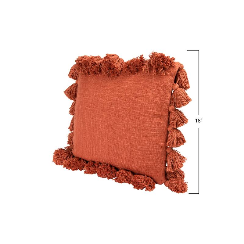 Cotton Pillow with Tassels