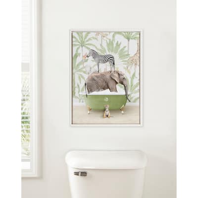 Kate and Laurel Sylvie Beaded Safari Animals Canvas by Amy Peterson