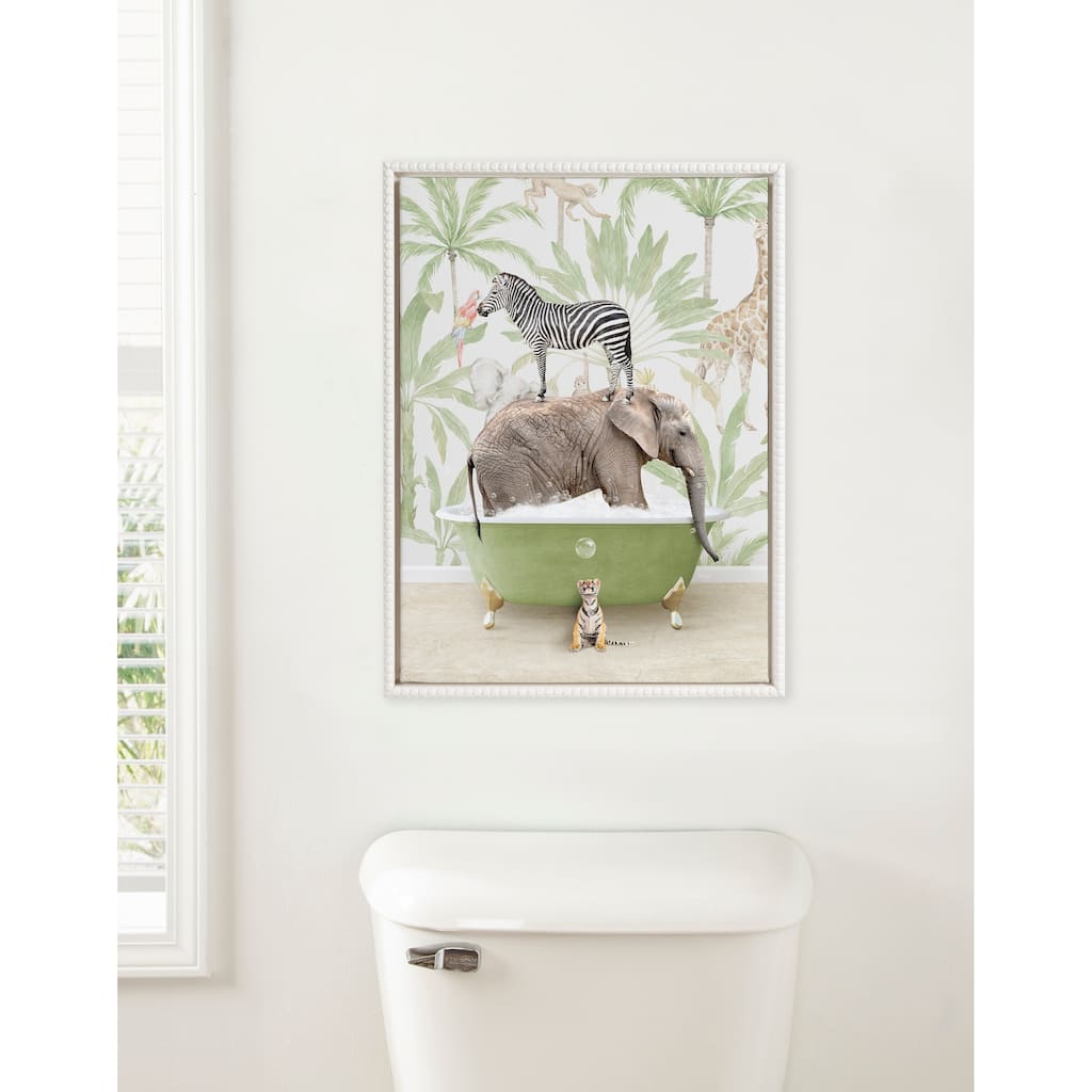 Kate and Laurel Sylvie Beaded Safari Animals Canvas by Amy Peterson