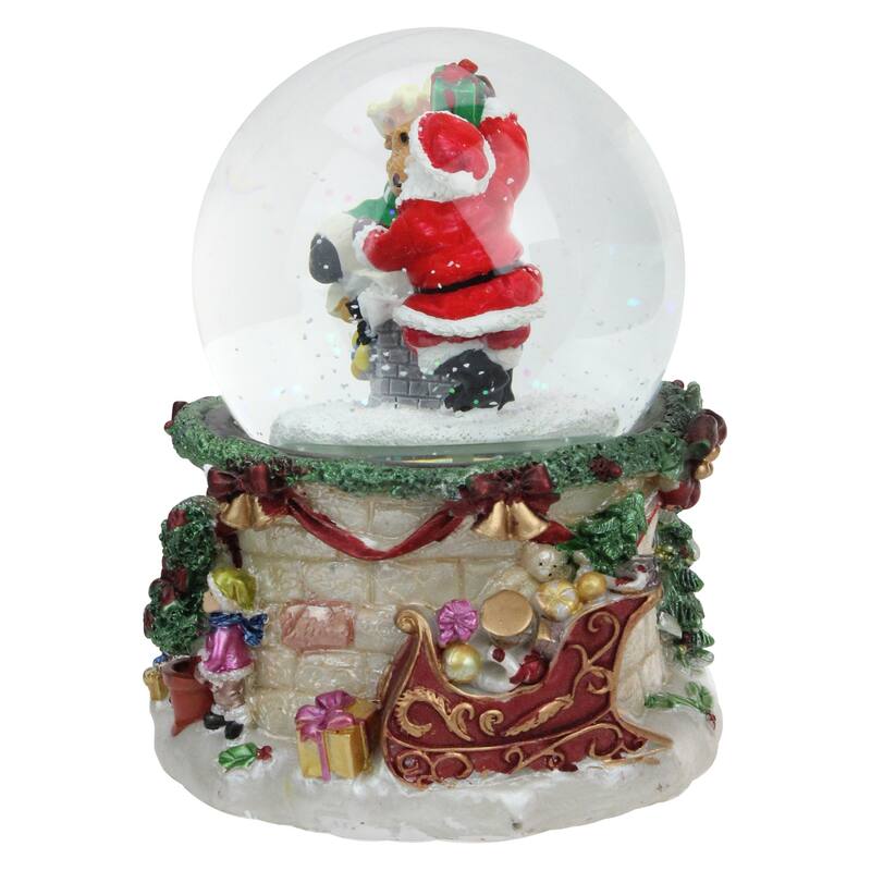 LED Lighted Santa and Reindeer Musical Christmas Snow Globe - 5.75"