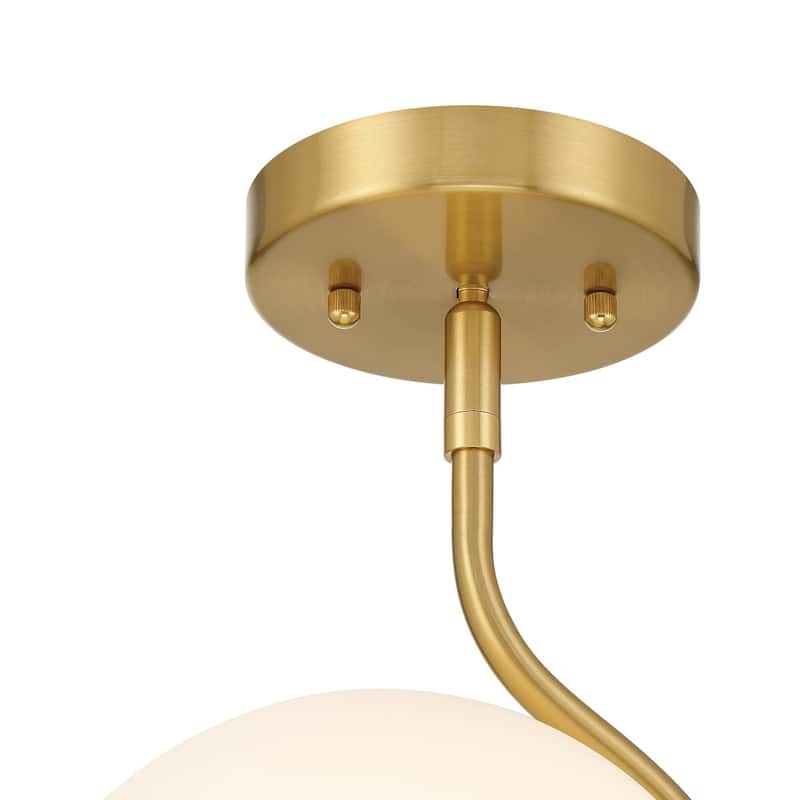 Adaline Modern Dimmable Glass Semi Flush Mount Ceiling Lighting with White Jade Glass