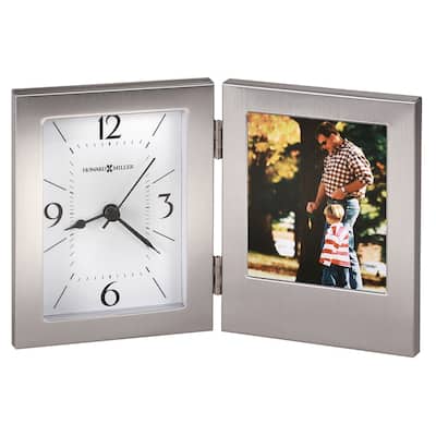 Howard Miller Envision Modern Sleek Table Clock with Photo Insert