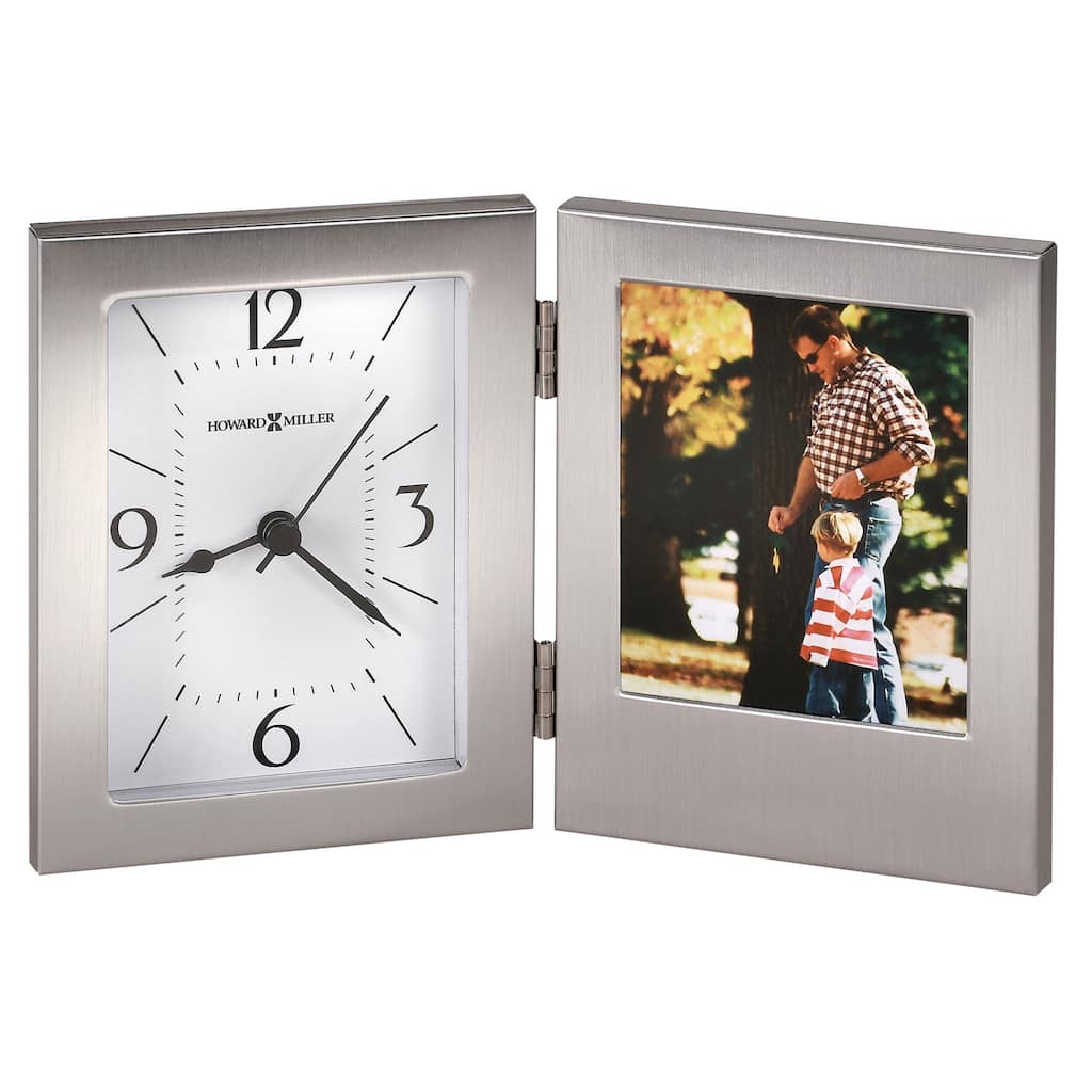 Howard Miller Envision Modern Sleek Table Clock with Photo Insert