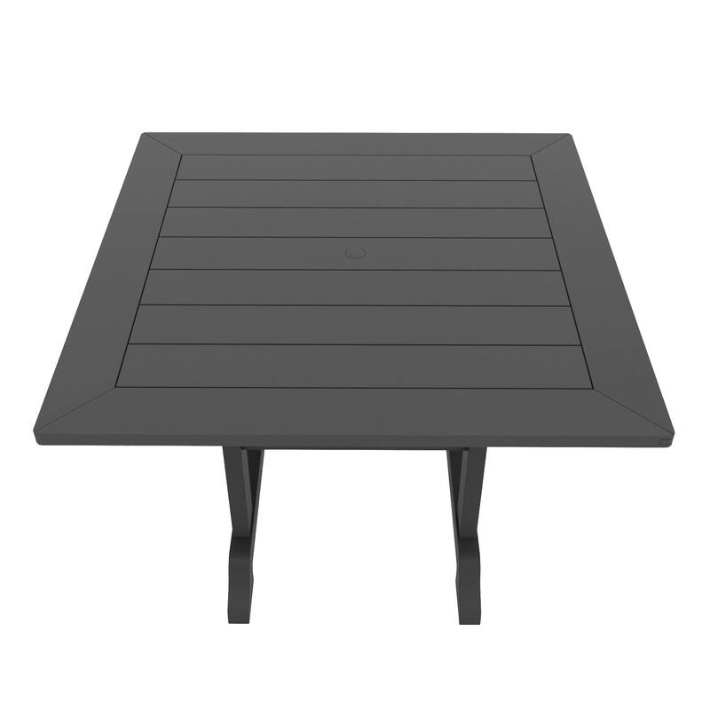 Laguna Hdpe All Weather Outdoor Patio Dining Set with Square Table, Arm Chairs (5-Piece Set)