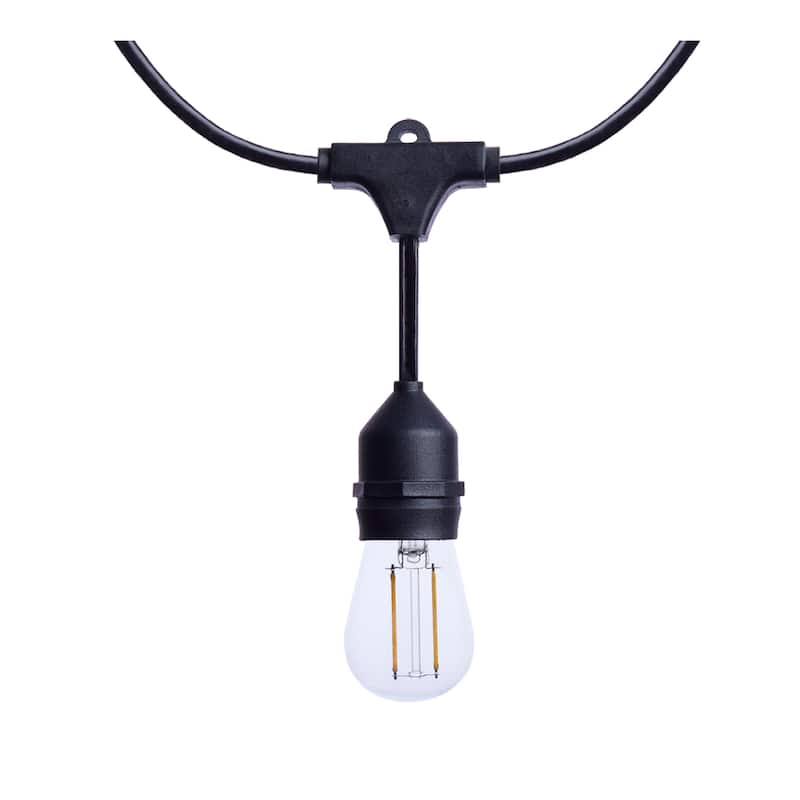 24 Foot LED String Light 12-S14 Lamps 2700K CCT Black 120 Volt