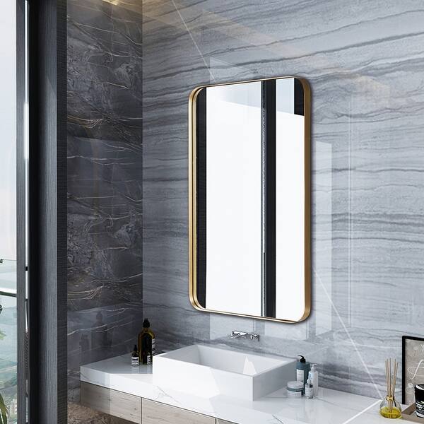 Geloo Brushed Metal Wall Mirror 20x 20 Metal Framed Mirrors Bedroom Square Wall Mounted Mirror Hanging Against Wall For Entryway Bathroom Living Room Dining Room Wall Decor Black Slim Lip