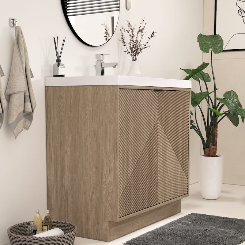 Milano 36" Freestanding Bathroom Vanity with Reinforced Acrylic Sink
