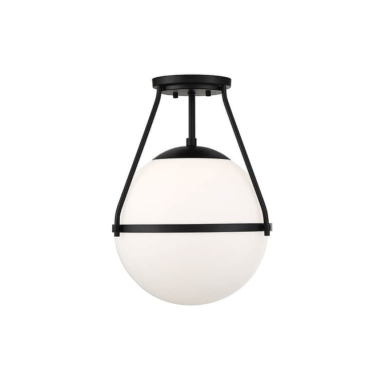 Meridian M60054 1-Light Semi-Flush Mount - Matte Black