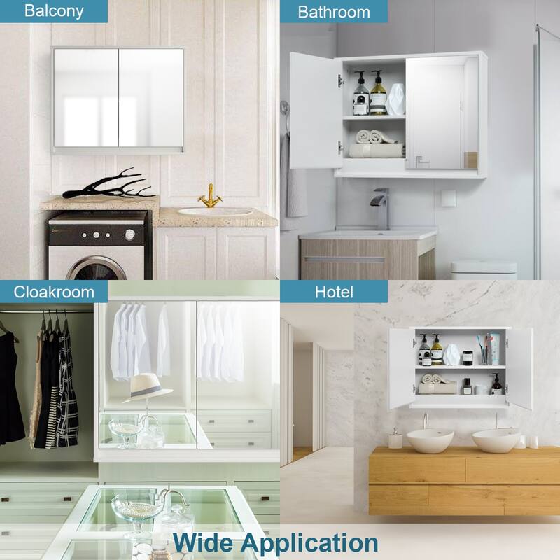 Costway Wall Mounted Bathroom Storage Cabinet Medicine Cabinet