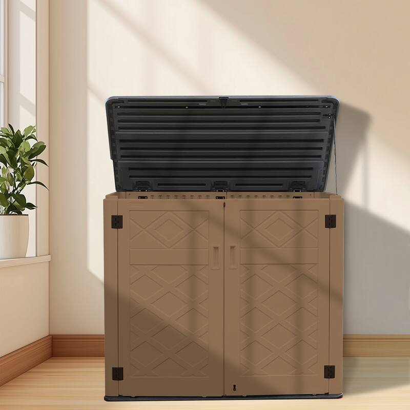 45-880 Gal. Outdoor Resin Deck Box Storage Shed for Garden,Patios,Backyards,Tools