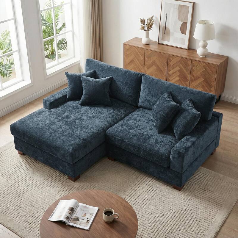 Oversized Modern Chenille Modular Sectional Sofa with Chaise