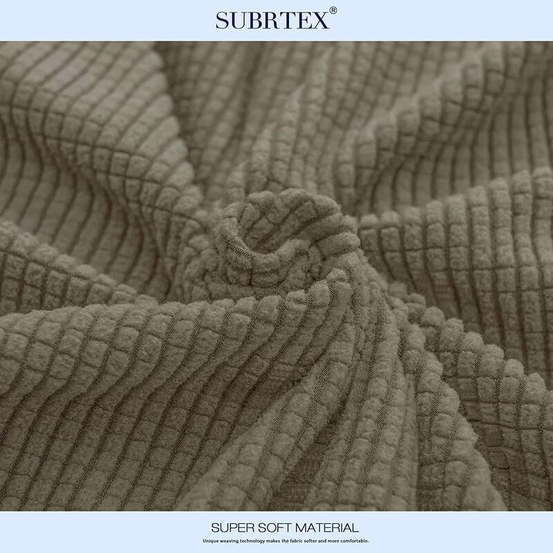 Subrtex Stretch Armchair Cushion Cover Textured Grid Furniture Covers