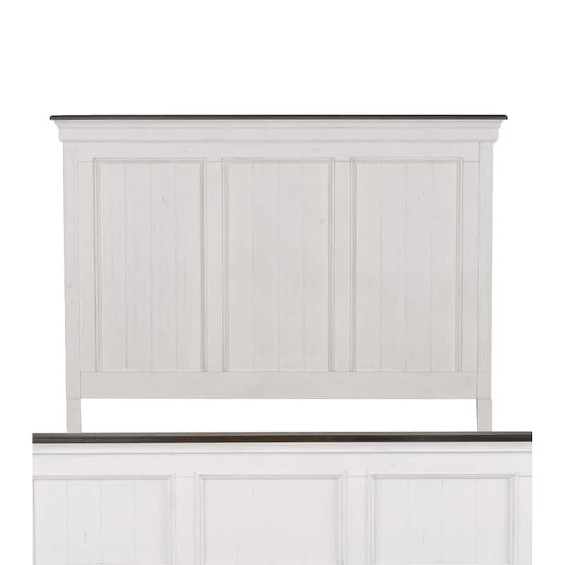 Copper Grove Allyson Park Wirebrushed White Charcoal Queen Panel Bed